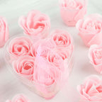 4 Pack 24 PCs Blush Scented Rose Soap Heart Shaped Party Favors With Gift Boxes And Ribbon - Bell Racket Store