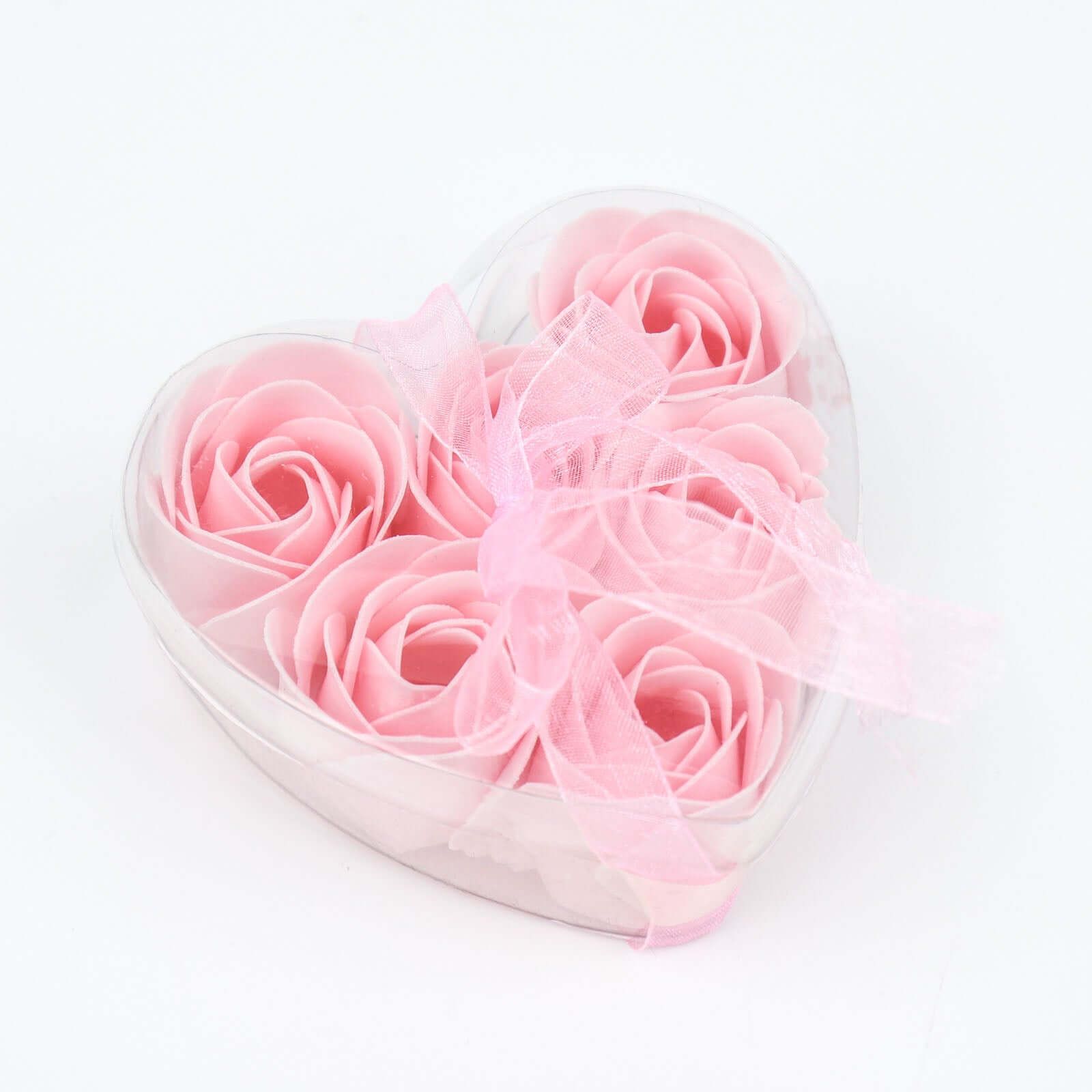 4 Pack 24 PCs Blush Scented Rose Soap Heart Shaped Party Favors With Gift Boxes And Ribbon - Bell Racket Store