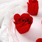 4 Pack 24 Pcs Red Scented Rose Soap Heart Shaped Party Favors With Gift Boxes And Ribbon - Bell Racket Store