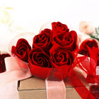 4 Pack 24 Pcs Red Scented Rose Soap Heart Shaped Party Favors With Gift Boxes And Ribbon - Bell Racket Store