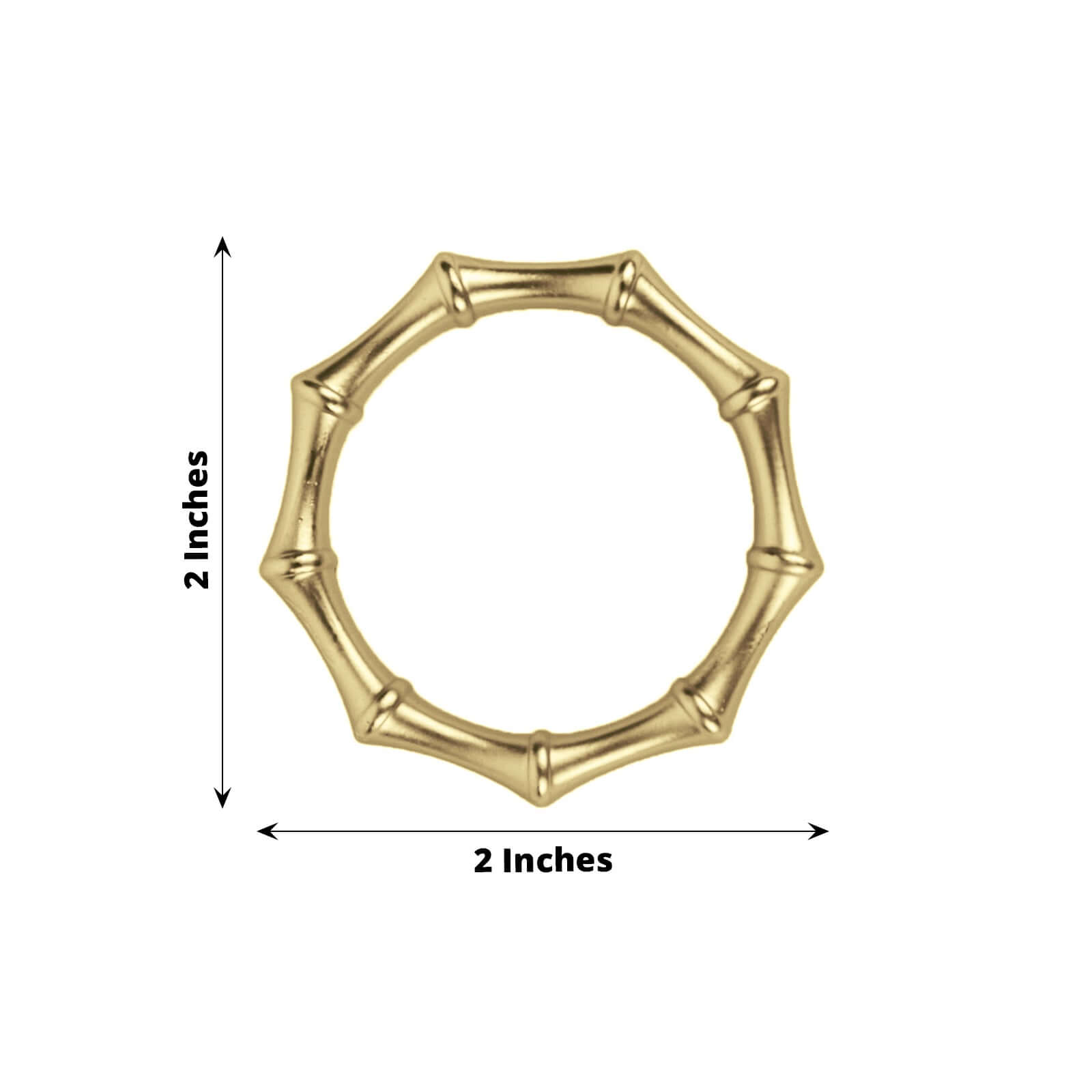 4 Pack Gold Metal Napkin Rings Bamboo Knuckle Style, Modern Serviette Holders - 2" - Bell Racket Store