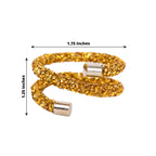 4 Pack Gold Rhinestone Swirl Napkin Rings, Sparkle Cloth Napkin Holders - Bell Racket Store