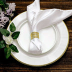 4 Pack Shiny Gold Metal Wire Paper or Cloth Linen Napkin Rings - Bell Racket Store