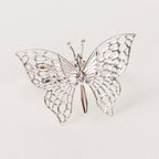 4 Pack Silver Metal Butterfly Napkin Rings, Decorative Laser Cut Cloth Napkin Holders - Bell Racket Store