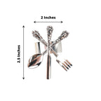 4 Pack Silver Metal Fork Knife Spoon Design Napkin Rings - Utensil Themed Napkin Holders - Bell Racket Store