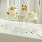 4-Tier Acrylic XL Cake Stand Set Clear - Assorted Sizes for Buffet Party Tables