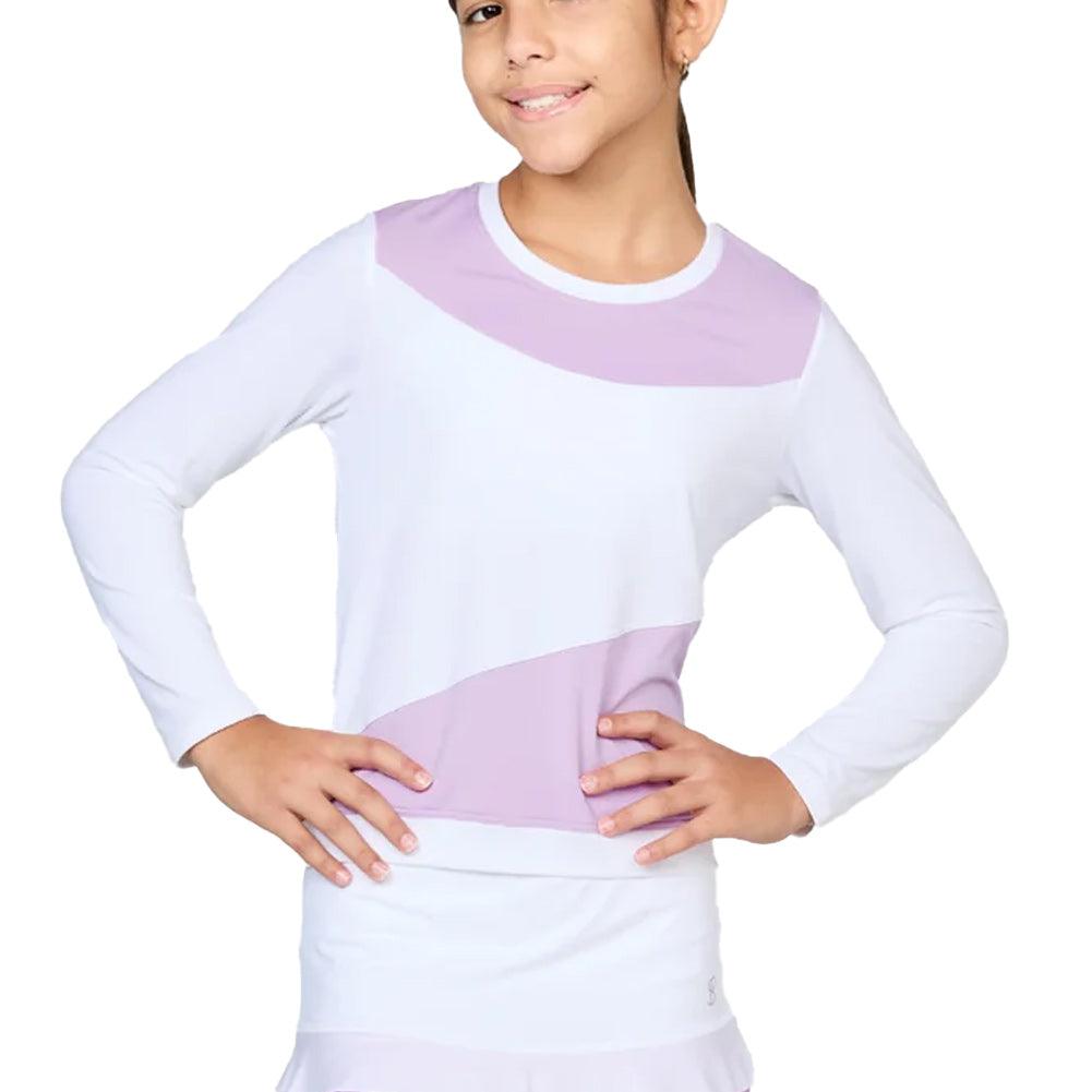 Girls Tennis Pullover White and Lavender