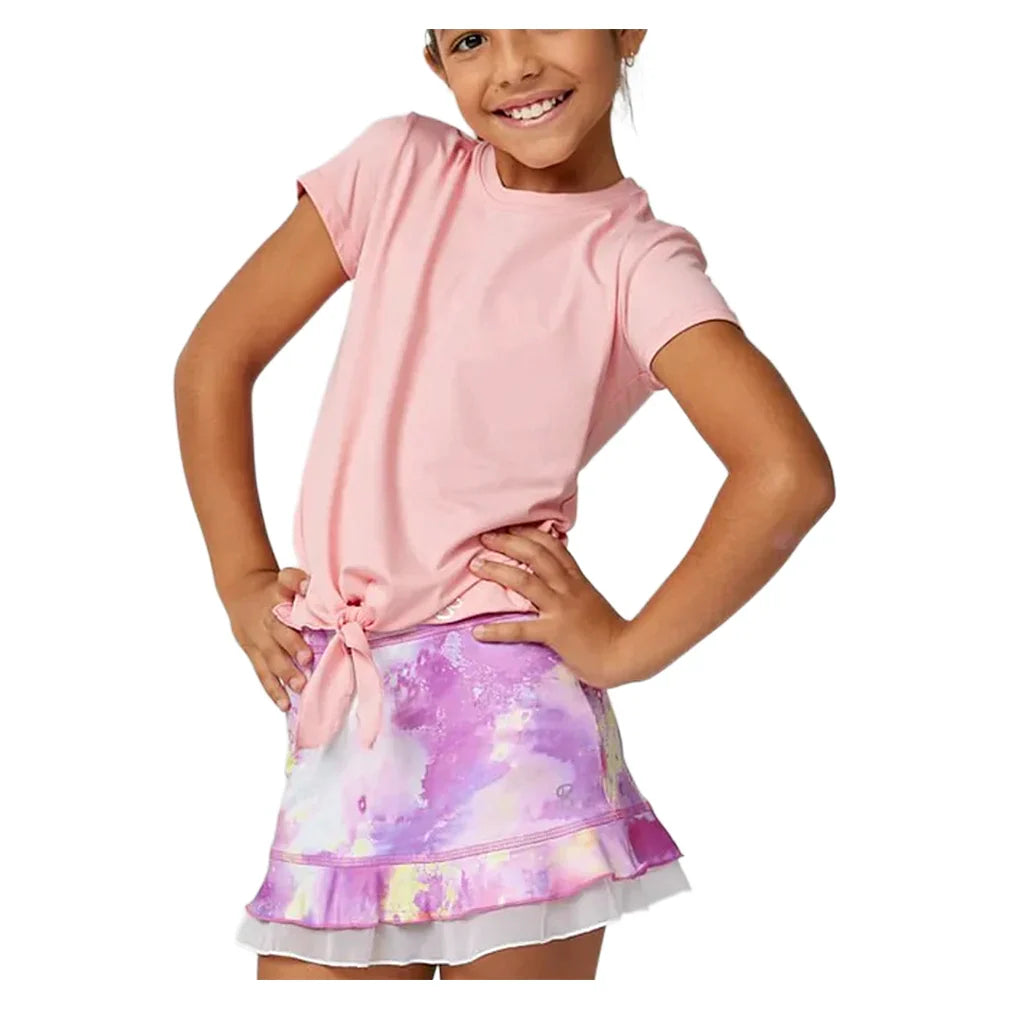 Girls' UV Colors Short Sleeve Tie Tennis Top Bubble