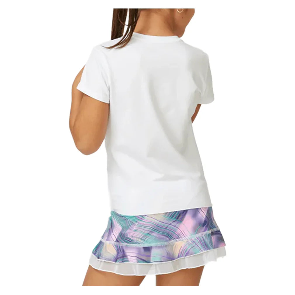 Girls' UV Colors Short Sleeve Tie Tennis Top White