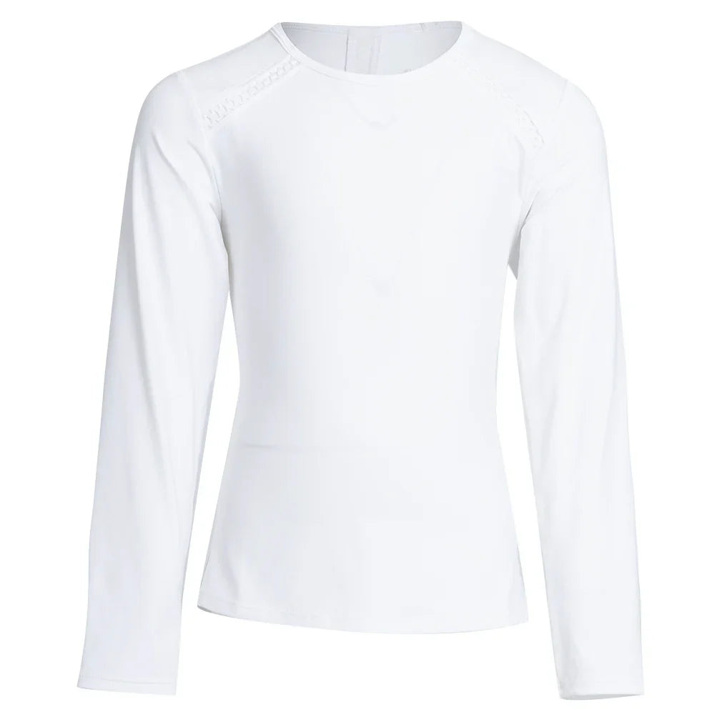 Girls' Long Sleeve Tennis Top White