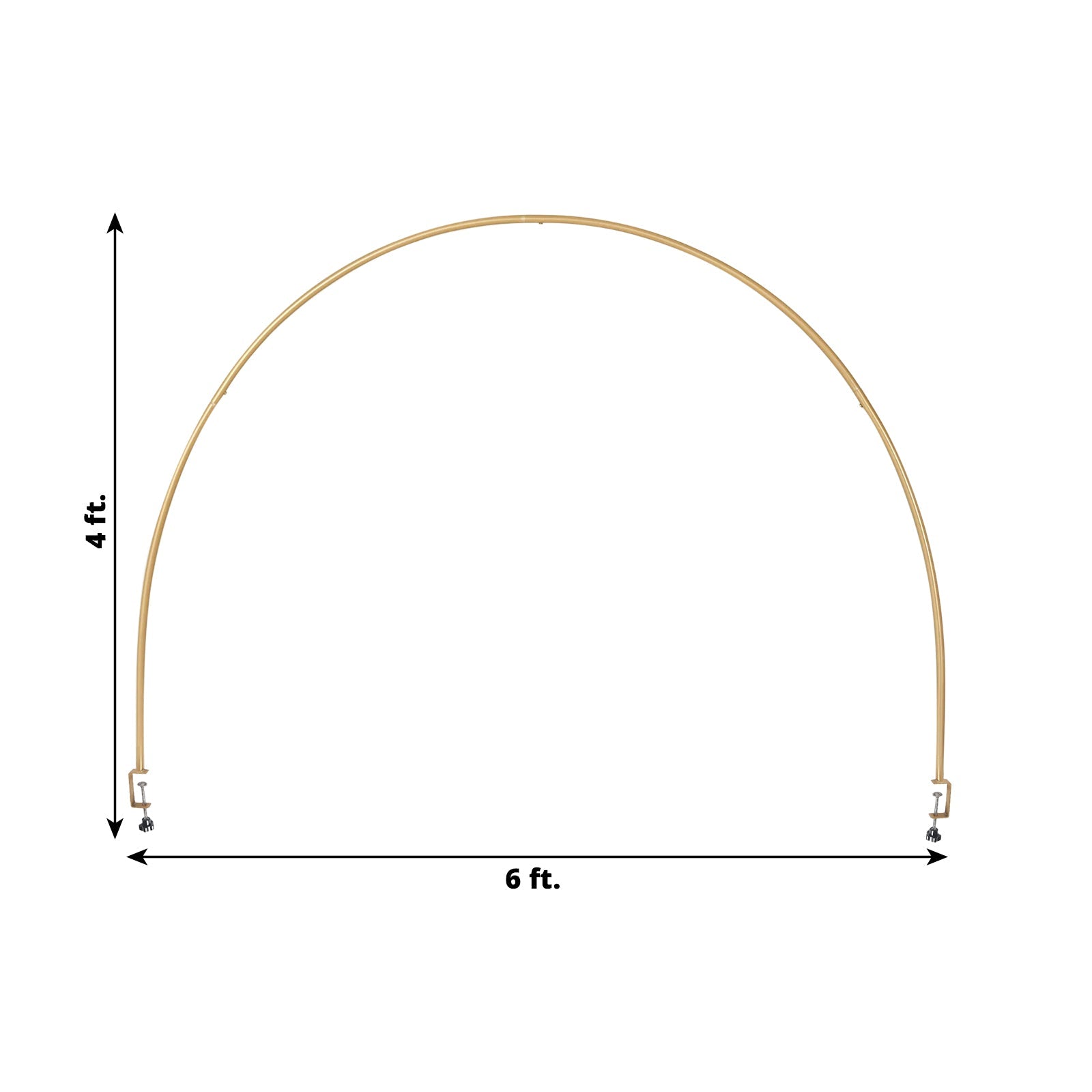 4ftx6ft Gold Metal Over - The - Table Rod Stand with Clamps, Round Top Balloon Arch Flower Stand for Wedding and Party Decorations - Bell Racket Store