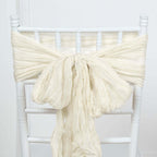 5 Pack Cheesecloth Gauze 16"x88" Chair Sashes Cream - Boho Chair Decorations - Bell Racket Store