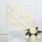5 Pack Cheesecloth Gauze 16"x88" Chair Sashes Cream - Boho Chair Decorations - Bell Racket Store