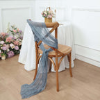 5 Pack Cheesecloth Gauze 16"x88" Chair Sashes Dusty Blue - Boho Chair Decorations - Bell Racket Store