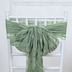 5 Pack Cheesecloth Gauze 16"x88" Chair Sashes Dusty Sage Green - Boho Chair Decorations - Bell Racket Store