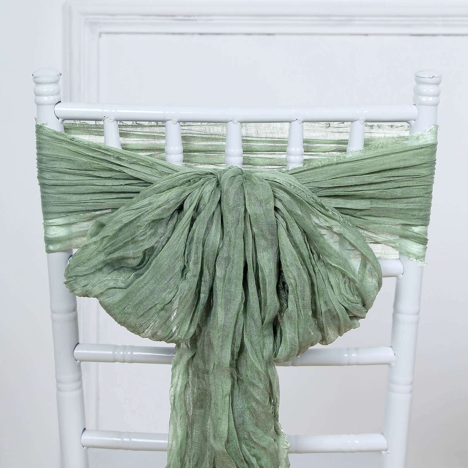 5 Pack Cheesecloth Gauze 16"x88" Chair Sashes Dusty Sage Green - Boho Chair Decorations - Bell Racket Store