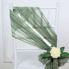 5 Pack Cheesecloth Gauze 16"x88" Chair Sashes Dusty Sage Green - Boho Chair Decorations - Bell Racket Store