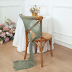 5 Pack Cheesecloth Gauze 16"x88" Chair Sashes Dusty Sage Green - Boho Chair Decorations - Bell Racket Store