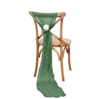 5 Pack Cheesecloth Gauze 16"x88" Chair Sashes Olive Green - Boho Chair Decorations - Bell Racket Store