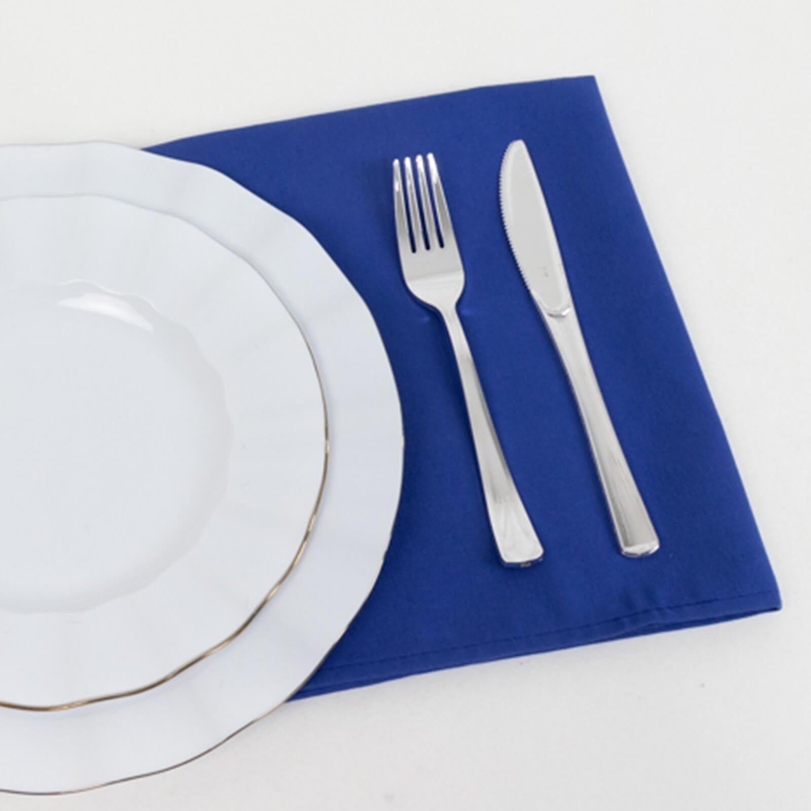 5 Pack Cotton Blend 20"x20" Napkins Royal Blue - Wrinkle - Resistant & Washable Dinner Napkins - Bell Racket Store