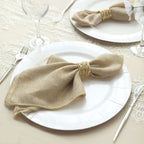 5 Pack Faux Jute 19"x19" Napkins Natural - Authentic Burlap Look Cloth Napkins - Bell Racket Store