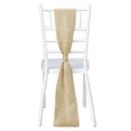 5 Pack Jute Faux Burlap 6"x108" Chair Sashes Natural - Boho Chic Linen Decor