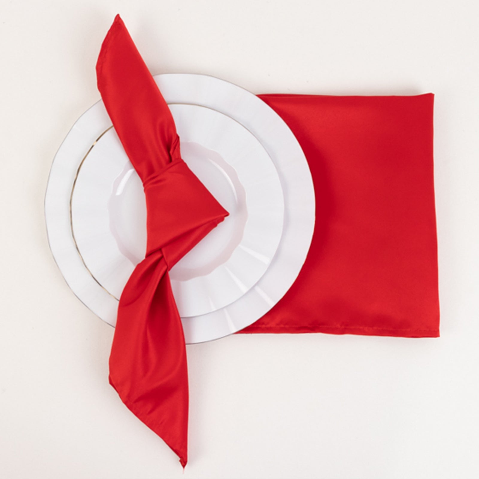 5 Pack Lamour Satin 20"x20" Napkins Red - Soft Matte Finish Dinner Napkins - Bell Racket Store