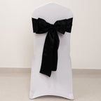 5 Pack Lamour Satin 6"x106" Chair Sashes Black - Stylish Reusable Decorative Bows for Weddings & Gatherings - Bell Racket Store