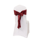 5 Pack Lamour Satin 6"x106" Chair Sashes Burgundy - Stylish Reusable Decorative Bows - Bell Racket Store
