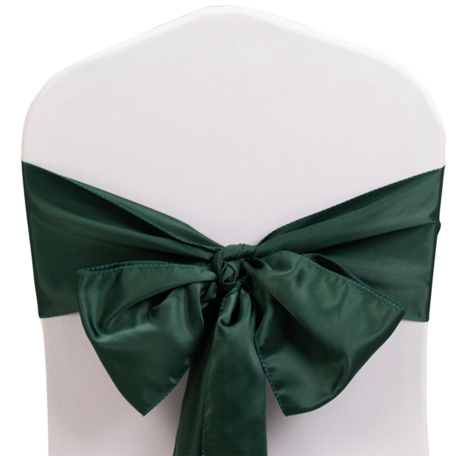 5 Pack Lamour Satin 6"x106" Chair Sashes Hunter Emerald Green - Stylish Reusable Decorative Bows - Bell Racket Store