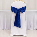 5 Pack Lamour Satin 6"x106" Chair Sashes Royal Blue - Stylish Reusable Decorative Bows - Bell Racket Store