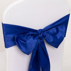 5 Pack Lamour Satin 6"x106" Chair Sashes Royal Blue - Stylish Reusable Decorative Bows - Bell Racket Store