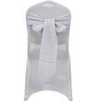 5 Pack Linen Chair Sashes 6"x108" Slubby Textured Silver - Durable Wrinkle-Resistant Decor for Weddings & Gatherings