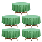 5 - Pack Plastic Table Covers Sage Green Round - Durable PVC Disposable Tablecloths for Events 84" - Bell Racket Store