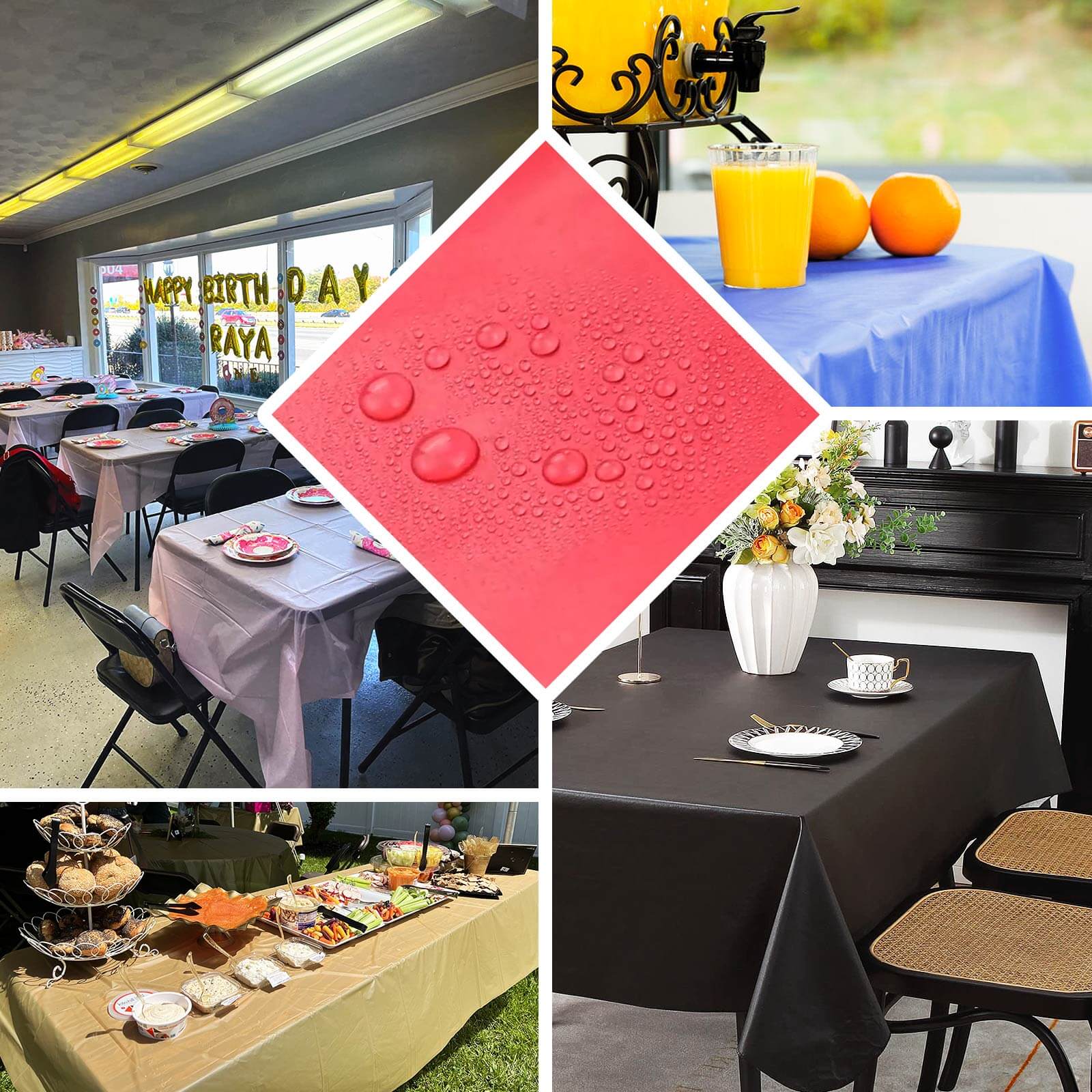 5 - Pack Plastic Table Covers White Rectangle - Reliable PVC Disposable Covers for Gatherings 54"x108" - Bell Racket Store