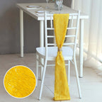 5 Pack Polyester Chair Sashes Gold Metallic Tinsel Fringe - Easy to Use Sparkly Chair Bows 6"x108" - Bell Racket Store