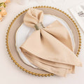 5 Pack Premium Polyester 20"x20" Napkins Beige - Wrinkle - Resistant & Durable Dinner Napkins - Bell Racket Store