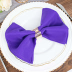 5 Pack Premium Polyester 20"x20" Napkins Purple - Wrinkle - Resistant & Durable Dinner Napkins - Bell Racket Store