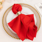 5 Pack Premium Polyester 20"x20" Napkins Red - Wrinkle - Resistant & Durable Dinner Napkins - Bell Racket Store