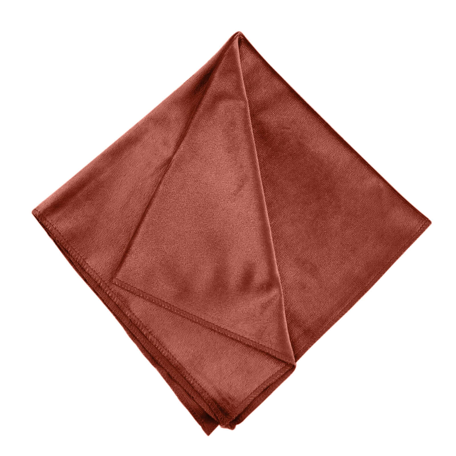 5 Pack Premium Velvet 20"x20" Napkins Terracotta (Rust) - Soft Sheen Finish Cloth Napkins - Bell Racket Store
