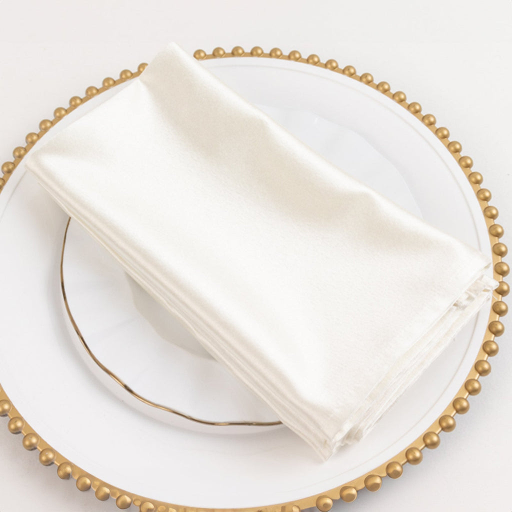 5 Pack Scuba 20"x20" Napkins Shimmer Pearl White - Dazzling Cloth Napkins - Bell Racket Store