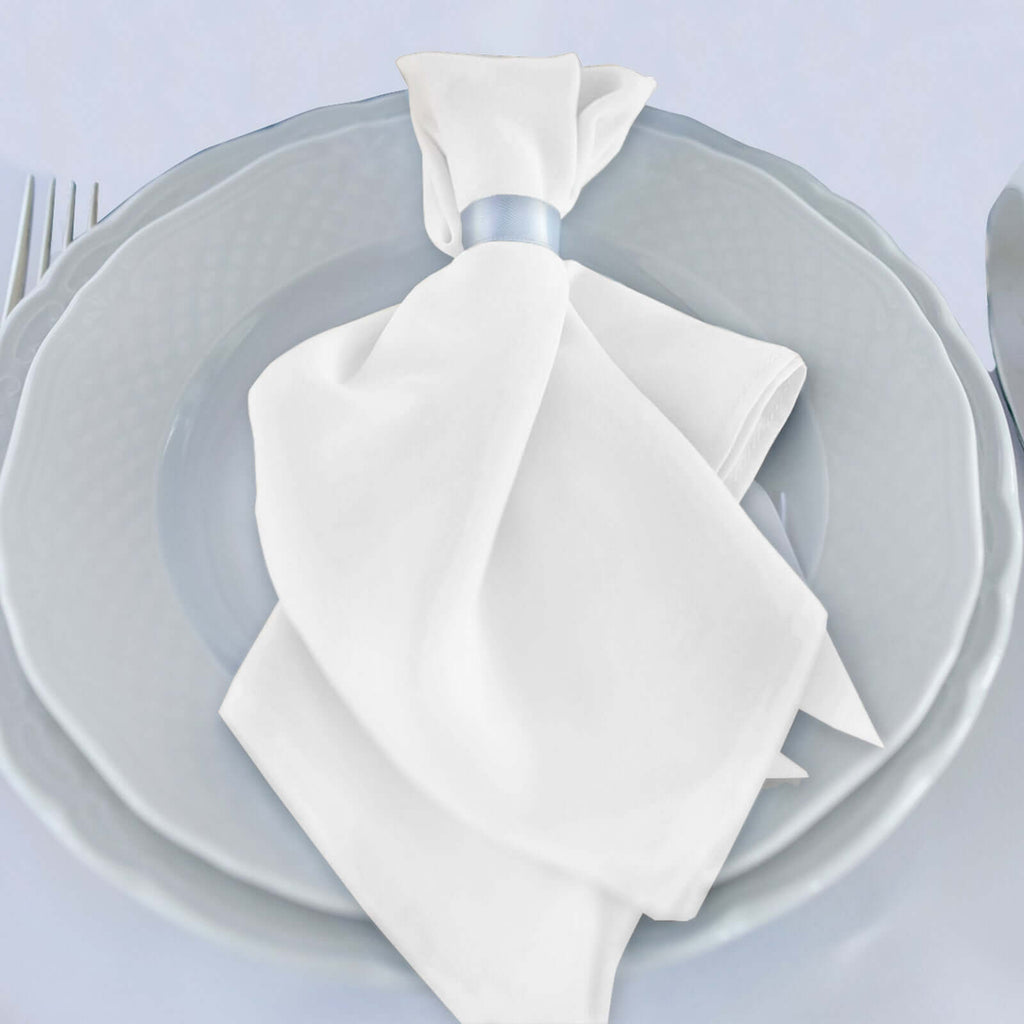 5 Pack Scuba 20"x20" Napkins White - Durable & Reusable Dinner Napkins for a Polished Tablescape - Bell Racket Store