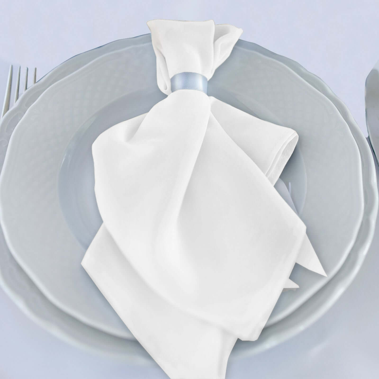 5 Pack Scuba 20"x20" Napkins White - Durable & Reusable Dinner Napkins for a Polished Tablescape - Bell Racket Store