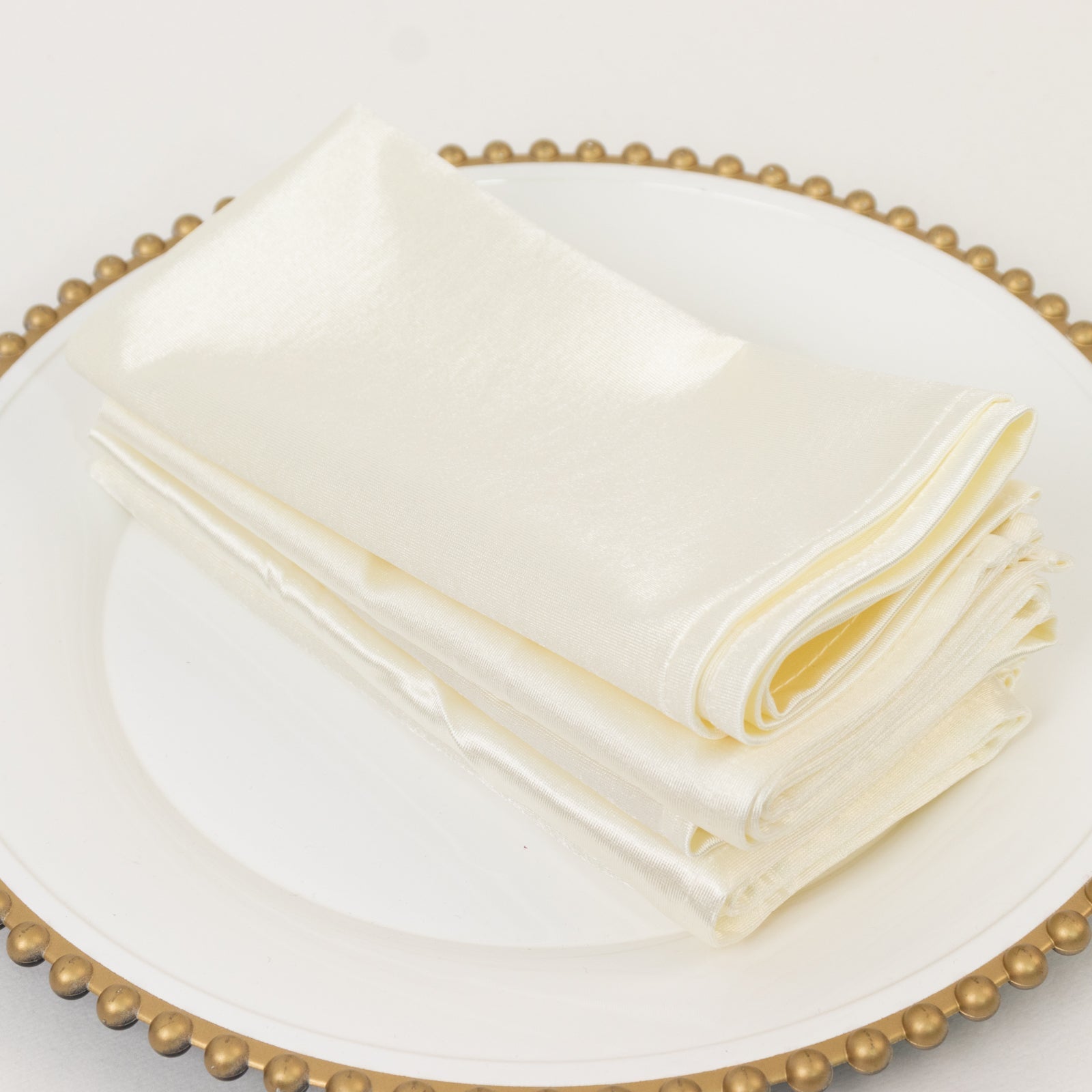 5 Pack Shimmer Pearl White Scuba Napkins â€“ 17"x17" Wrinkle - Free & Stain - Resistant Cloth Table Napkins - Bell Racket Store