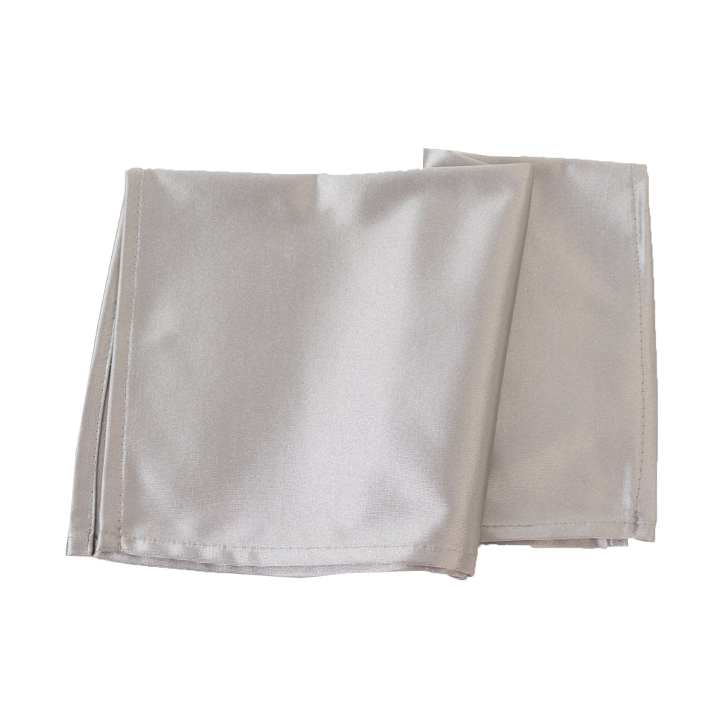 5 Pack Shimmer Silver Scuba Napkins â€“ 17"x17" Wrinkle - Free & Stain - Resistant Cloth Table Napkins - Bell Racket Store
