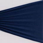 5 Pack Spandex Chair Sashes Navy Blue Ruffled Style - Wide Easy to Use Stretch Chair Bands 8"x13" - Bell Racket Store