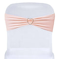 5 Pack Stretch Spandex Chair Sashes Blush - Fitted Finish Two Ply Heavy Duty Chair Bands 5"x12"
