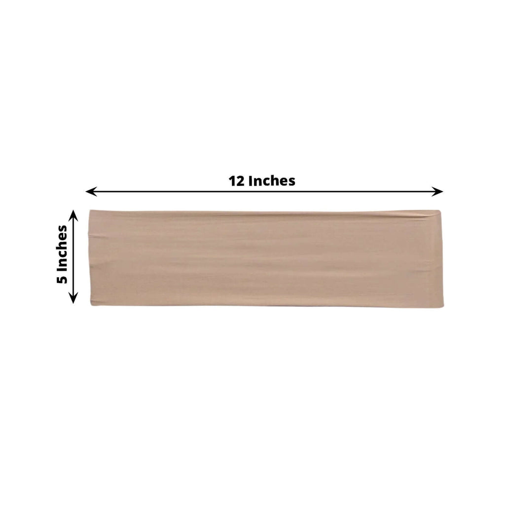 5 Pack Stretch Spandex Chair Sashes Nude - Fitted Finish Two Ply Heavy Duty Chair Bands 5"x12" - Bell Racket Store
