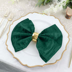 5 Pack Taffeta 20"x20" Napkins Hunter Emerald Green - Accordion Crinkle Dinner Napkins - Bell Racket Store