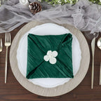 5 Pack Taffeta 20"x20" Napkins Hunter Emerald Green - Accordion Crinkle Dinner Napkins - Bell Racket Store